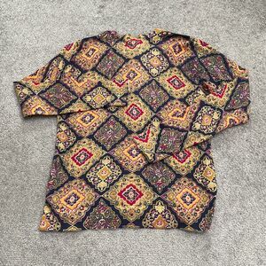 Charter Club Persian Tile Cardigan Sweater Women Medium Petite Multi Casual Knit